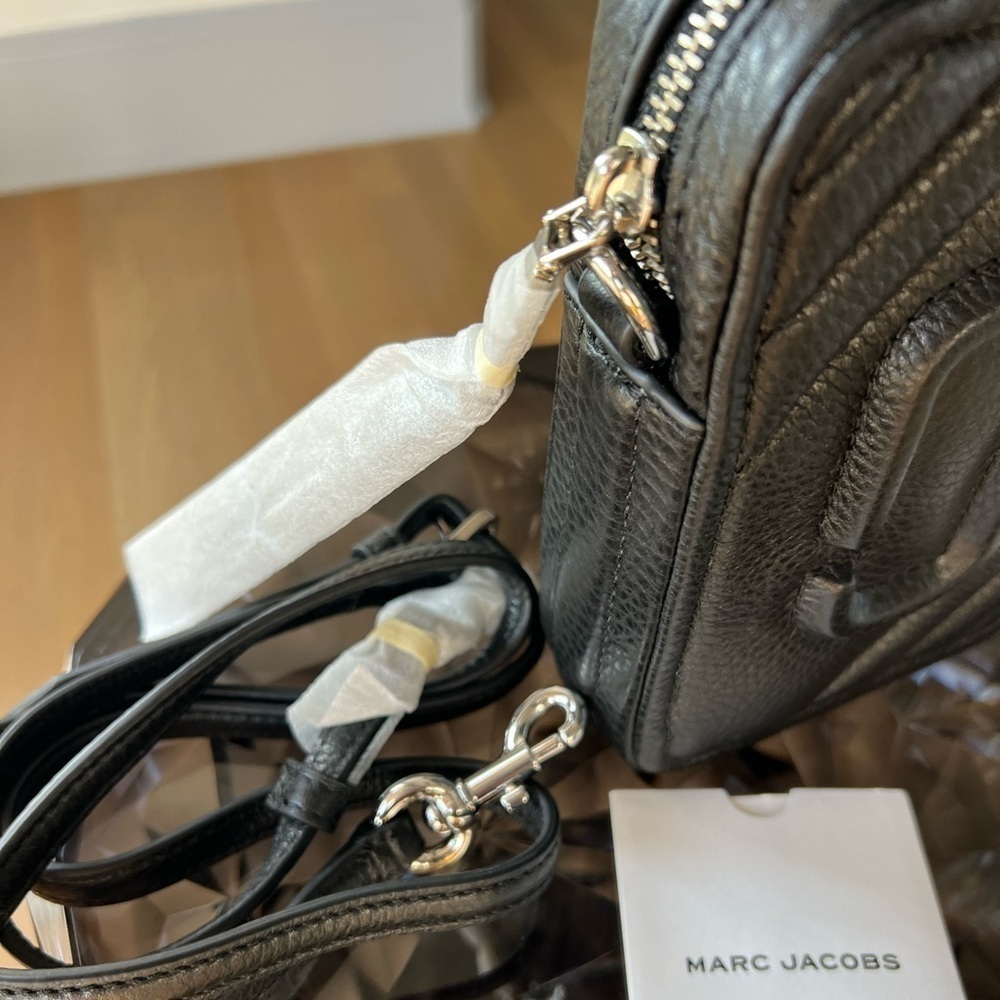 Marc Jacobs Logo Leather Phone Crossbody Bag Black - Picture 10 of 13